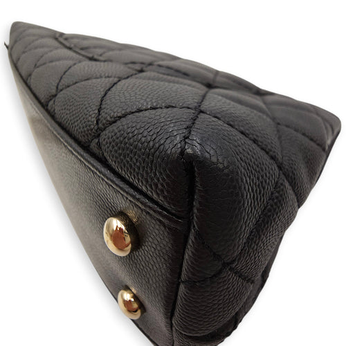 Coco Top Handle with Lizard Leather Small Black in Caviar Leather Gold hardware CL2603-20270 3