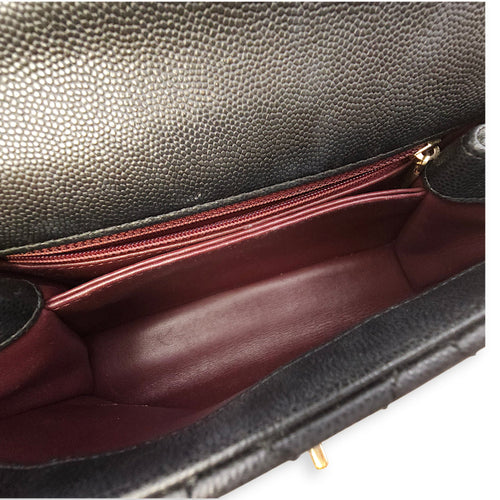 Coco Top Handle with Lizard Leather Small Black in Caviar Leather Gold hardware CL2603-20270 7