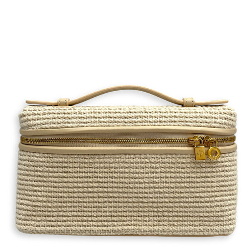 Extra Pocket 19 Beige Crossbody Bag in Canvas Gold hardware CL2603-20272 1