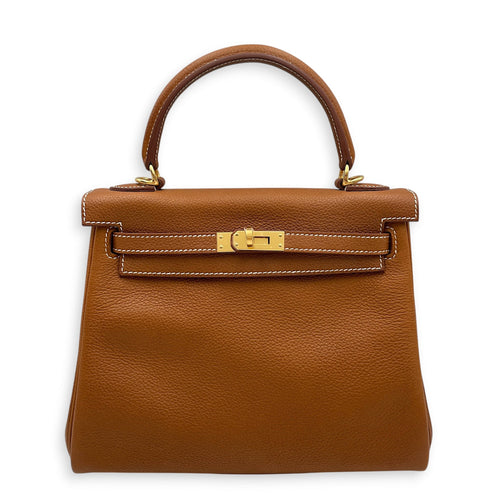 Kelly 25 Brown in Barenia Faubourg Gold hardware CL2603-20278 1