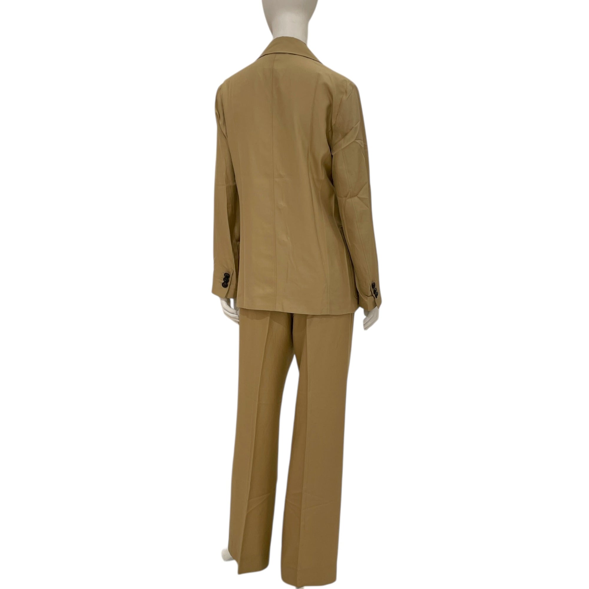 Safari Shirt (Size 40) & Pants (Size 42) Set Khaki Ready-To-Wear in Silk CL2603-20307 2