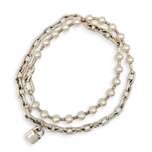 Tiffany Hardwear Pearl Lock Bracelet Silver hardware CL2603-20346 2
