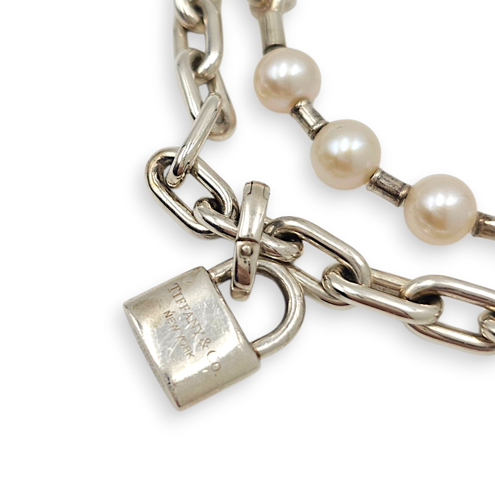 Tiffany Hardwear Pearl Lock Bracelet Silver hardware CL2603-20346 3