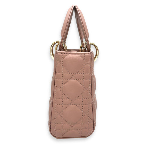 Lady Dior Mini Pink Top Handle Bag in Lambskin Gold hardware CL2603-20367 3