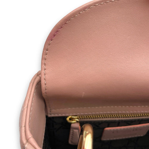 Lady Dior Mini Pink Top Handle Bag in Lambskin Gold hardware CL2603-20367 6