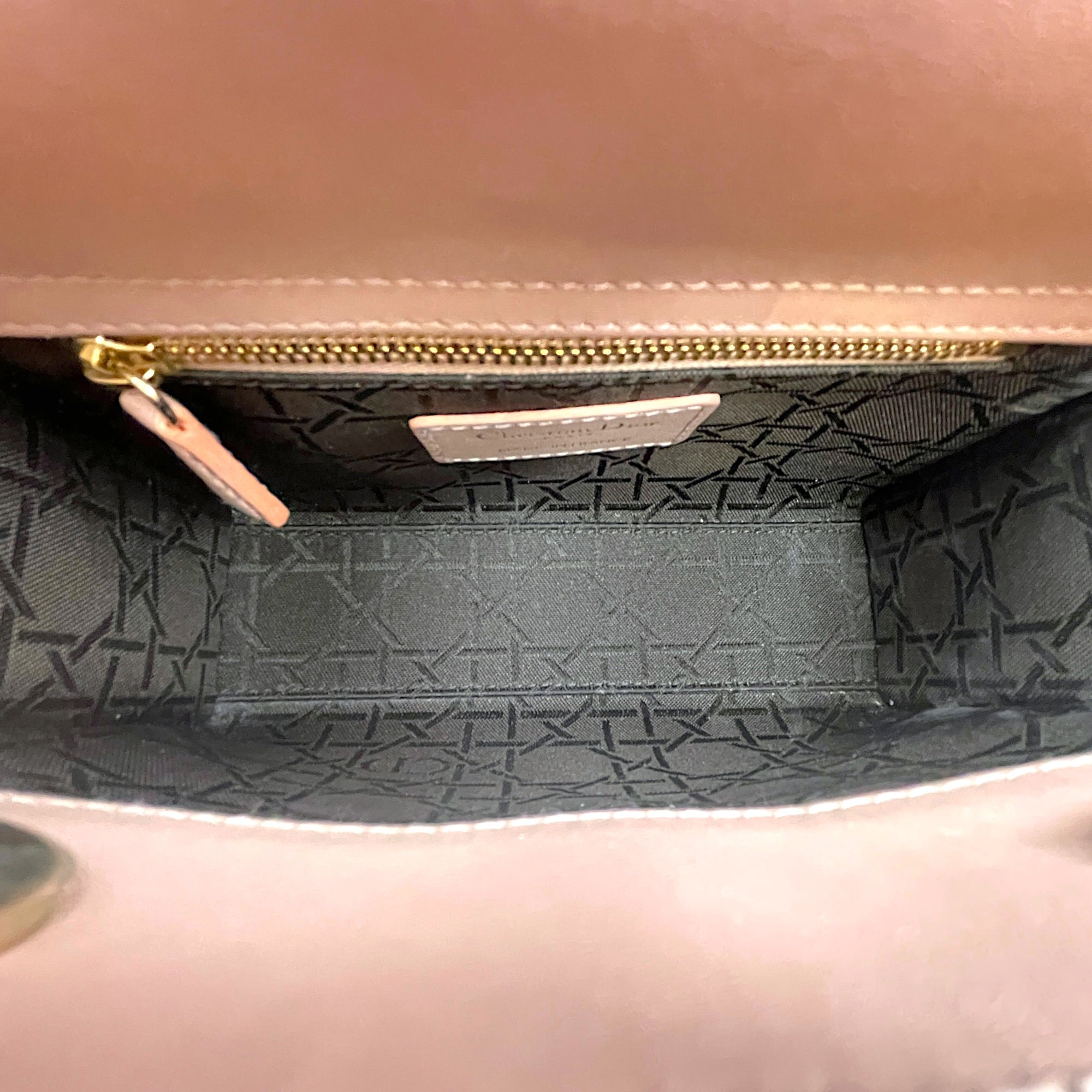 Lady Dior Mini Pink Top Handle Bag in Lambskin Gold hardware CL2603-20367 7