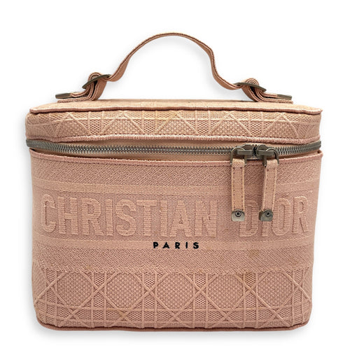 Diortravel Pale Pink Vanity Case in Canvas Silver hardware CL2603-20373 1