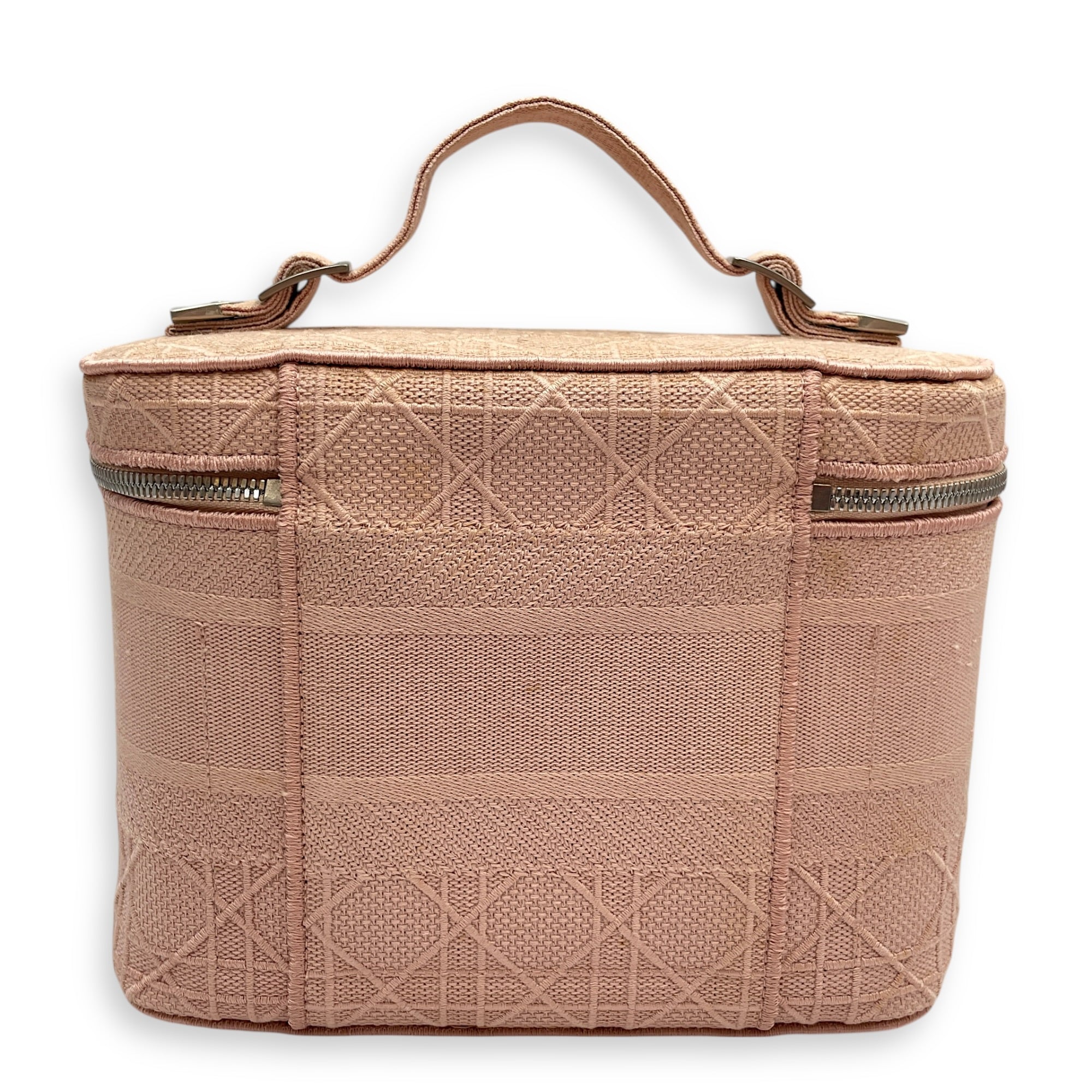 Diortravel Pale Pink Vanity Case in Canvas Silver hardware CL2603-20373 2