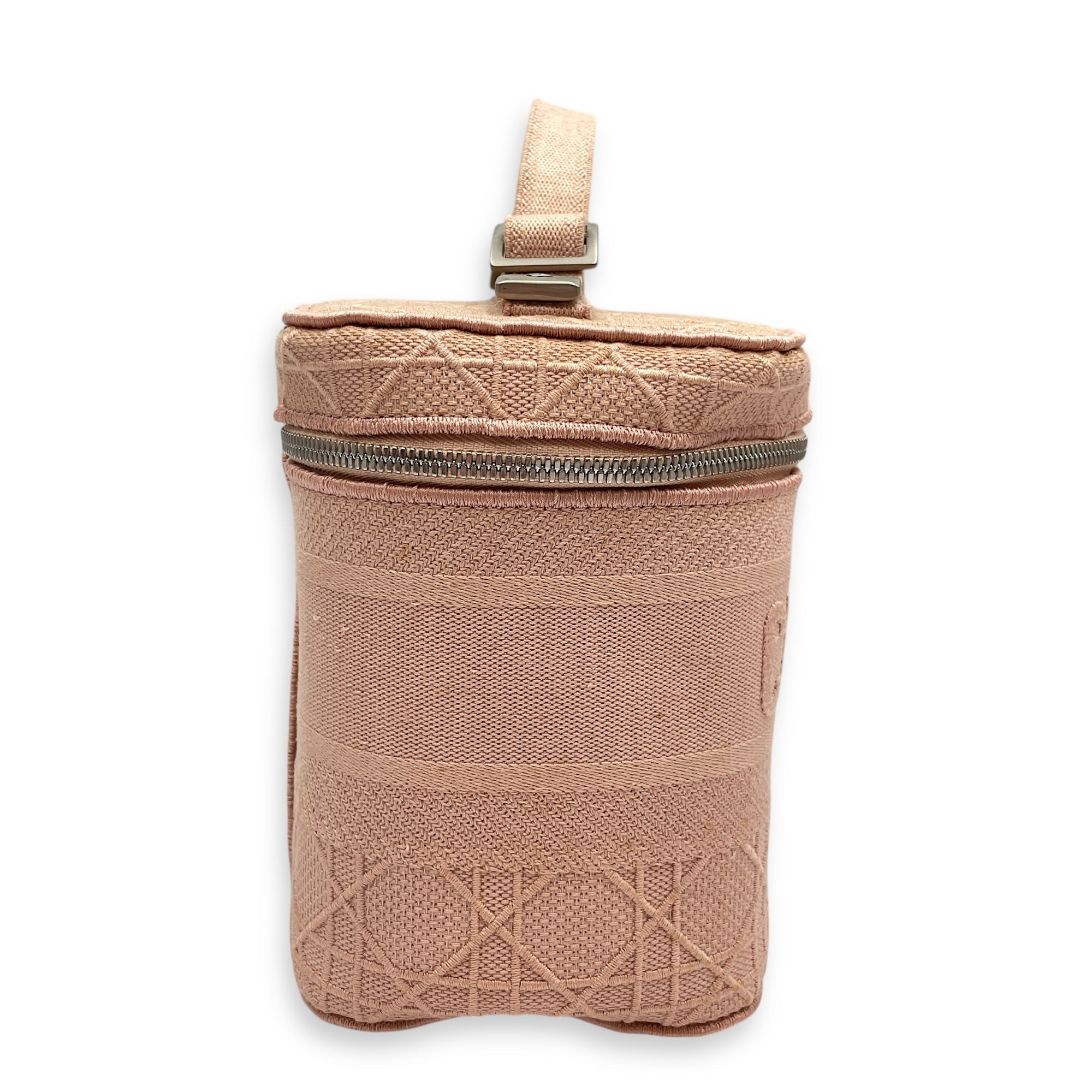 Diortravel Pale Pink Vanity Case in Canvas Silver hardware CL2603-20373 3