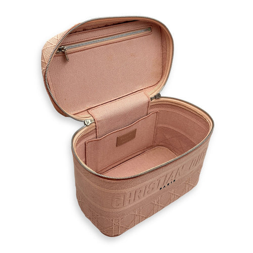 Diortravel Pale Pink Vanity Case in Canvas Silver hardware CL2603-20373 6