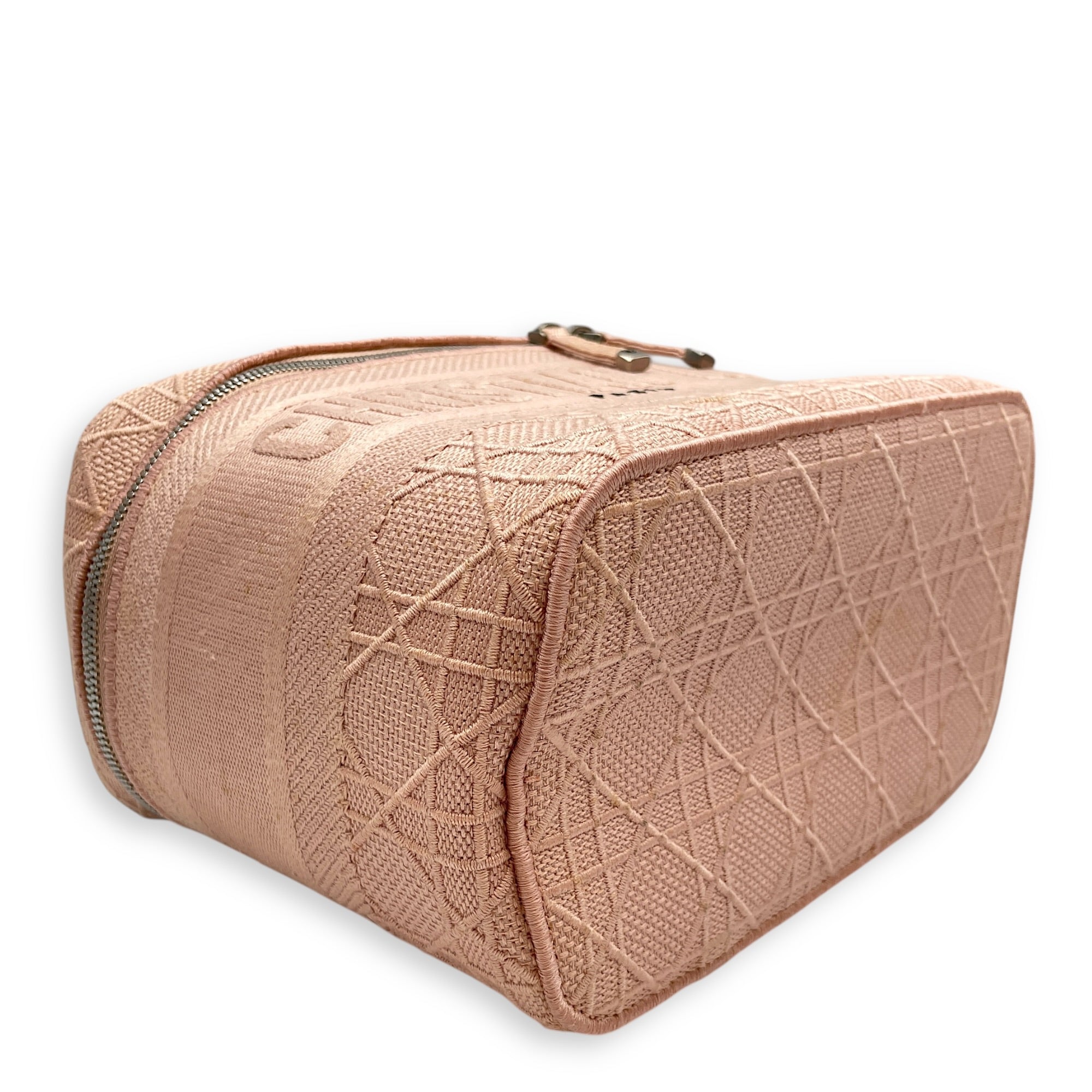 Diortravel Pale Pink Vanity Case in Canvas Silver hardware CL2603-20373 8