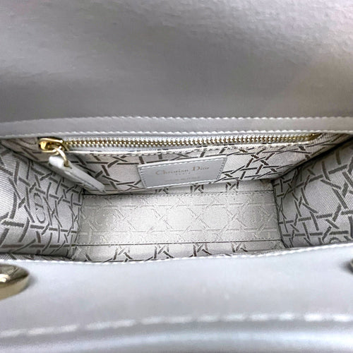 Lady Dior Mini Grey Top Handle Bag in Lambskin Gold hardware CL2603-20399 6