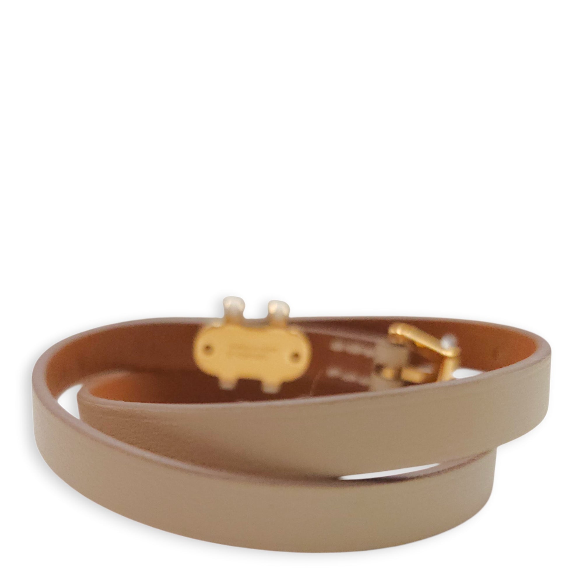 Pop H Double Tour T2 Craie Bracelet in Swift Gold hardware CL2603-20400 2
