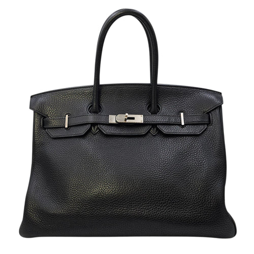 Birkin 35 Black in Clemence Palladium hardware