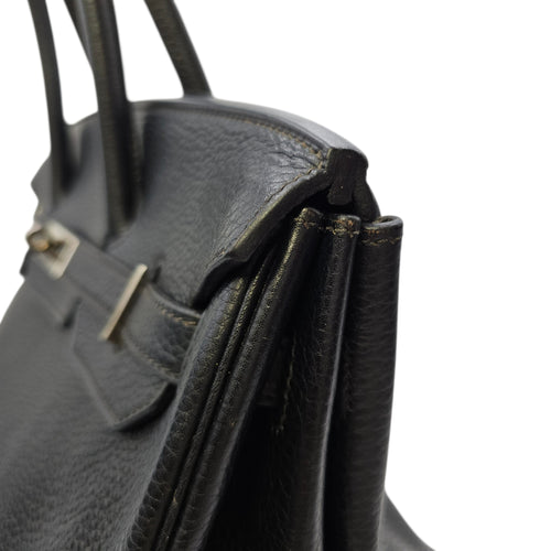 Birkin 35 Black in Clemence Palladium hardware