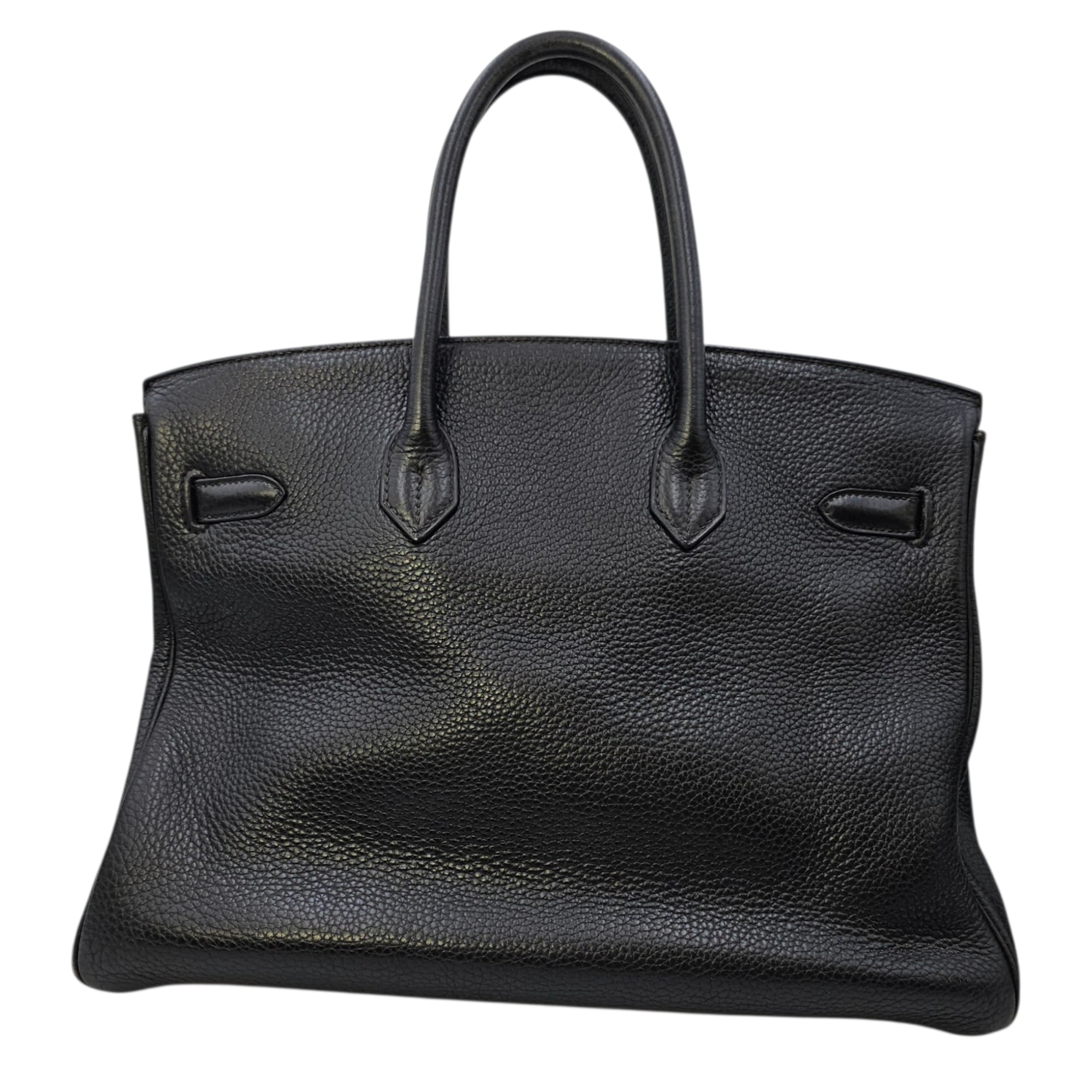 Birkin 35 Black in Clemence Palladium hardware