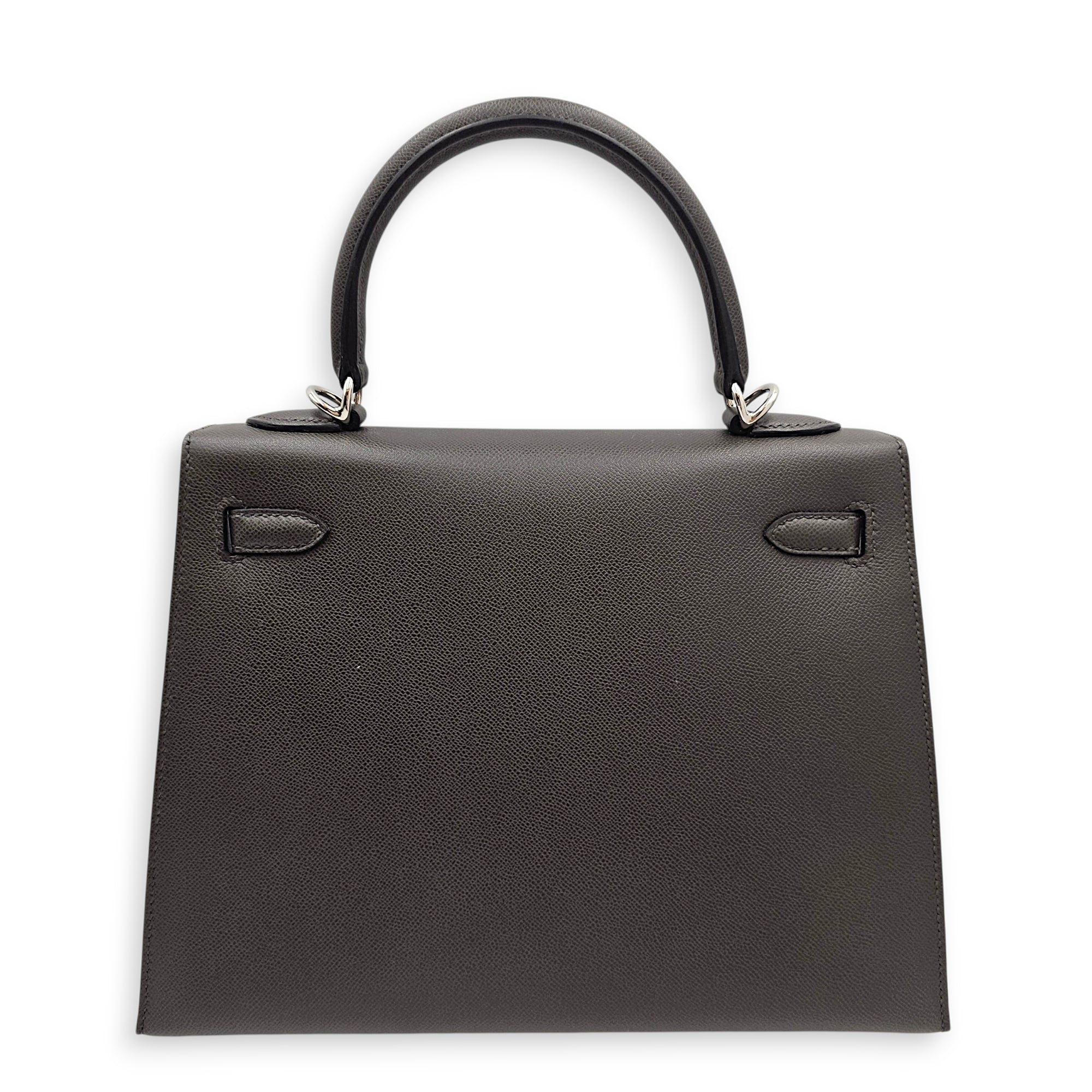 Sellier Kelly 25 Graphite in Madame Palladium hardware CL2603-20425 2