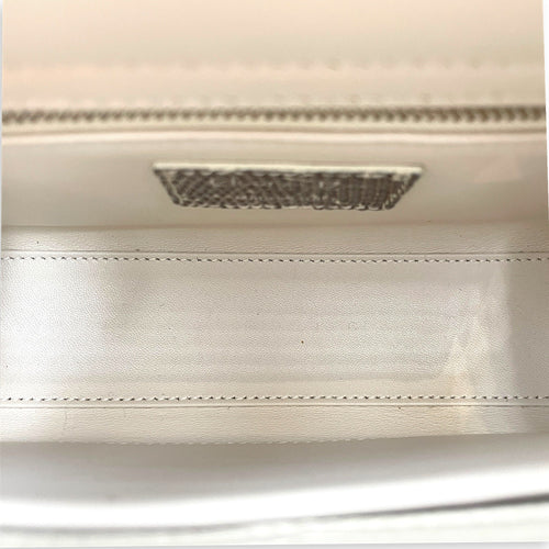 Lady Dior White Top Handle Bag in Lizard Varanus Salvator Silver hardware CL2603-20445 7