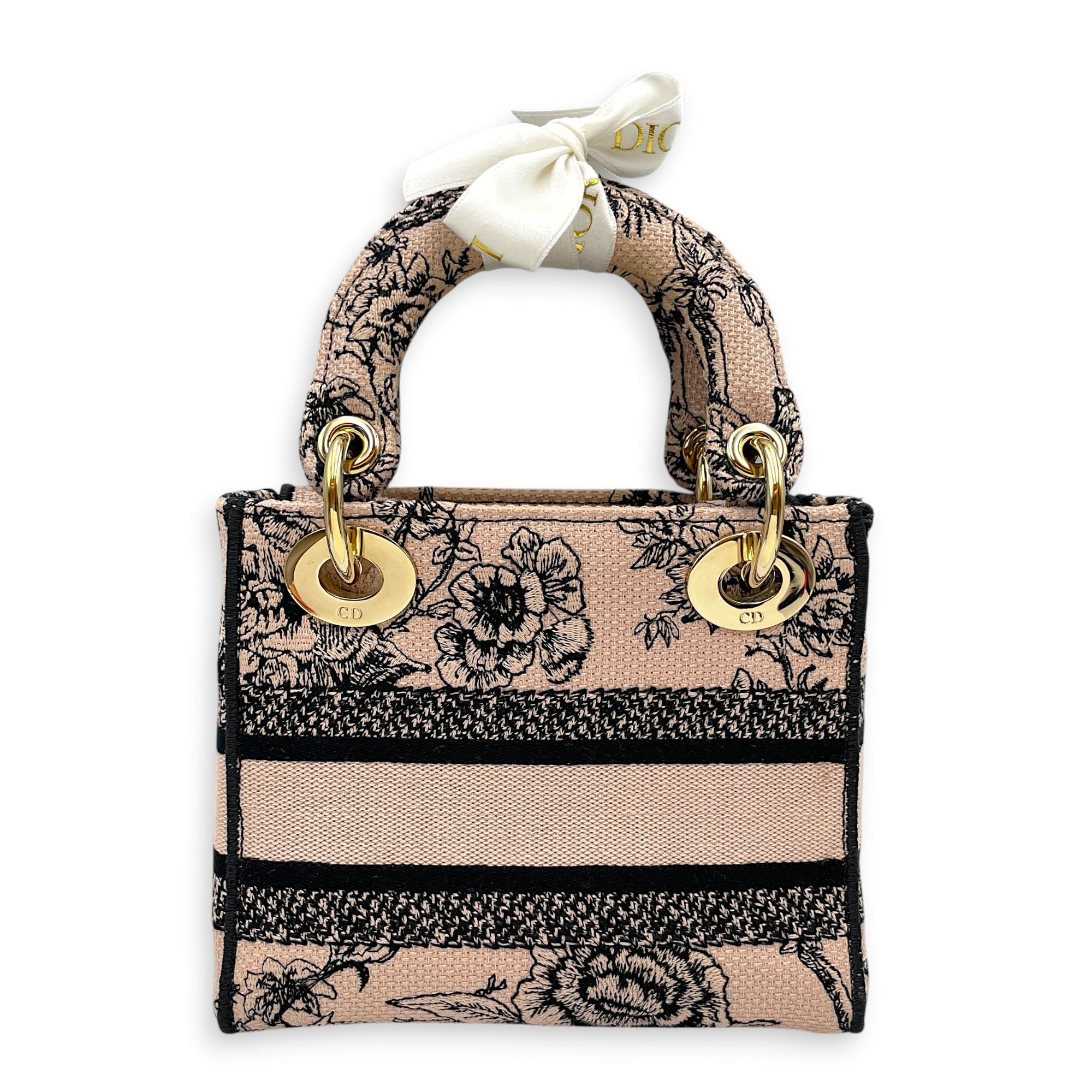 Lady Dior Mini Pink Top Handle Bag Gold hardware CL2603-20447 2