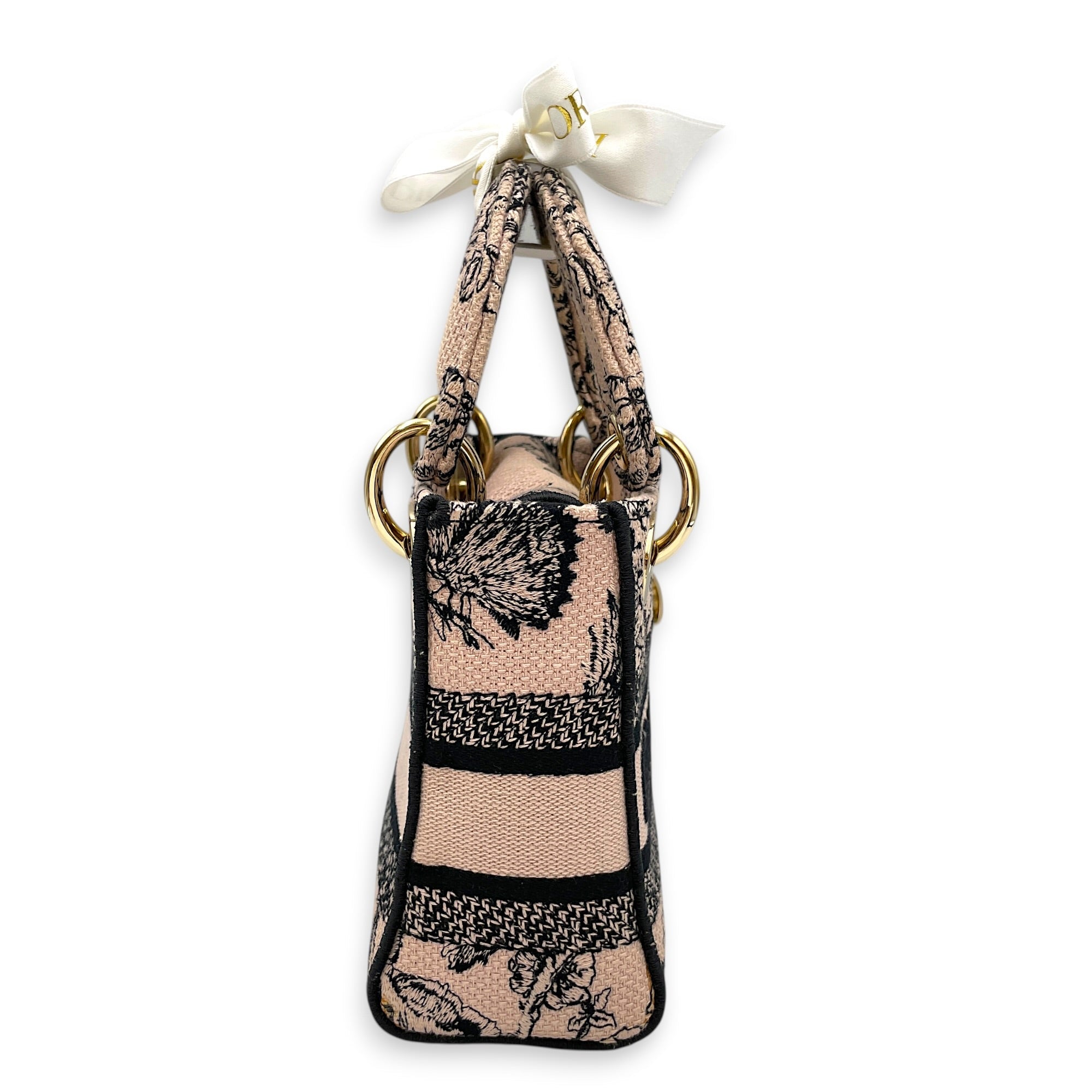 Lady Dior Mini Pink Top Handle Bag Gold hardware CL2603-20447 3