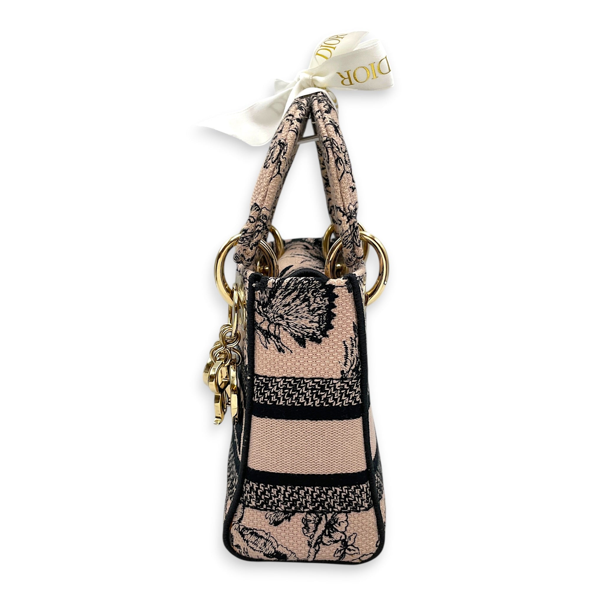 Lady Dior Mini Pink Top Handle Bag Gold hardware CL2603-20447 4