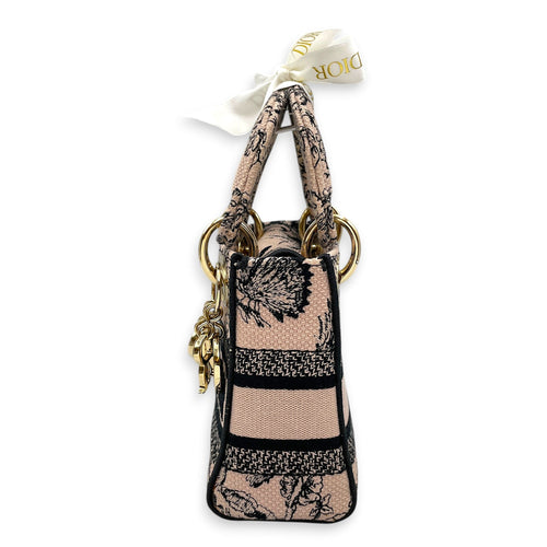 Lady Dior Mini Pink Top Handle Bag Gold hardware CL2603-20447 4