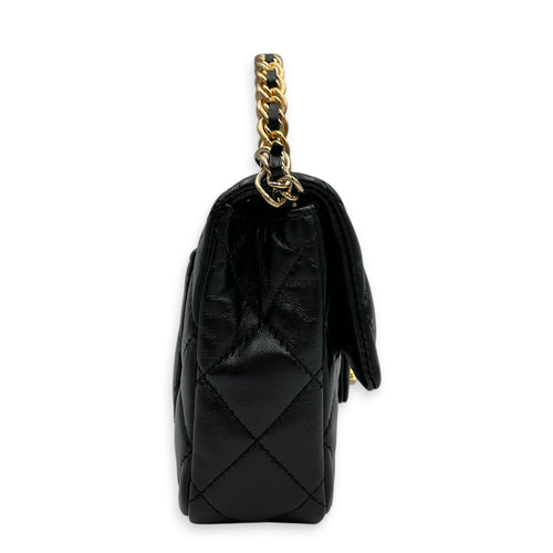 Timeless Classique 20 Black Top Handle Bag in Lambskin Gold hardware