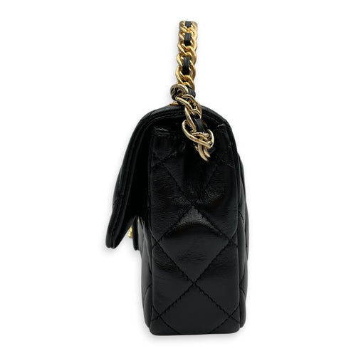 Timeless Classique 20 Black Top Handle Bag in Lambskin Gold hardware