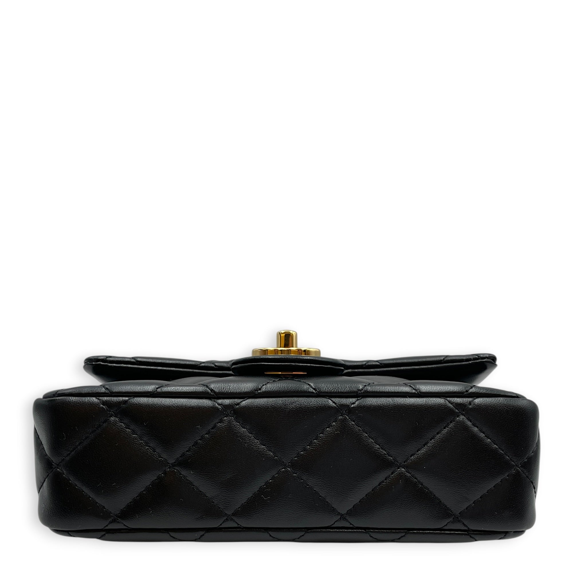 Timeless Classique 20 Black Top Handle Bag in Lambskin Gold hardware
