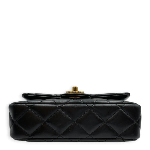 Timeless Classique 20 Black Top Handle Bag in Lambskin Gold hardware