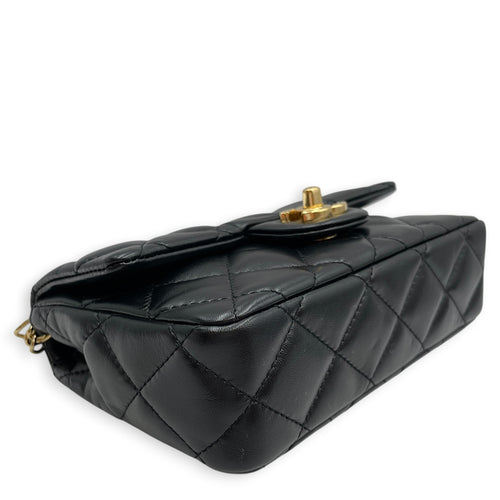 Timeless Classique 20 Black Top Handle Bag in Lambskin Gold hardware