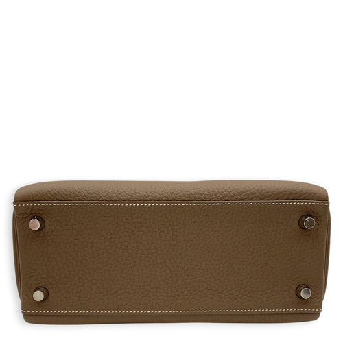 Kelly 25 Etoupe in Togo Palladium hardware