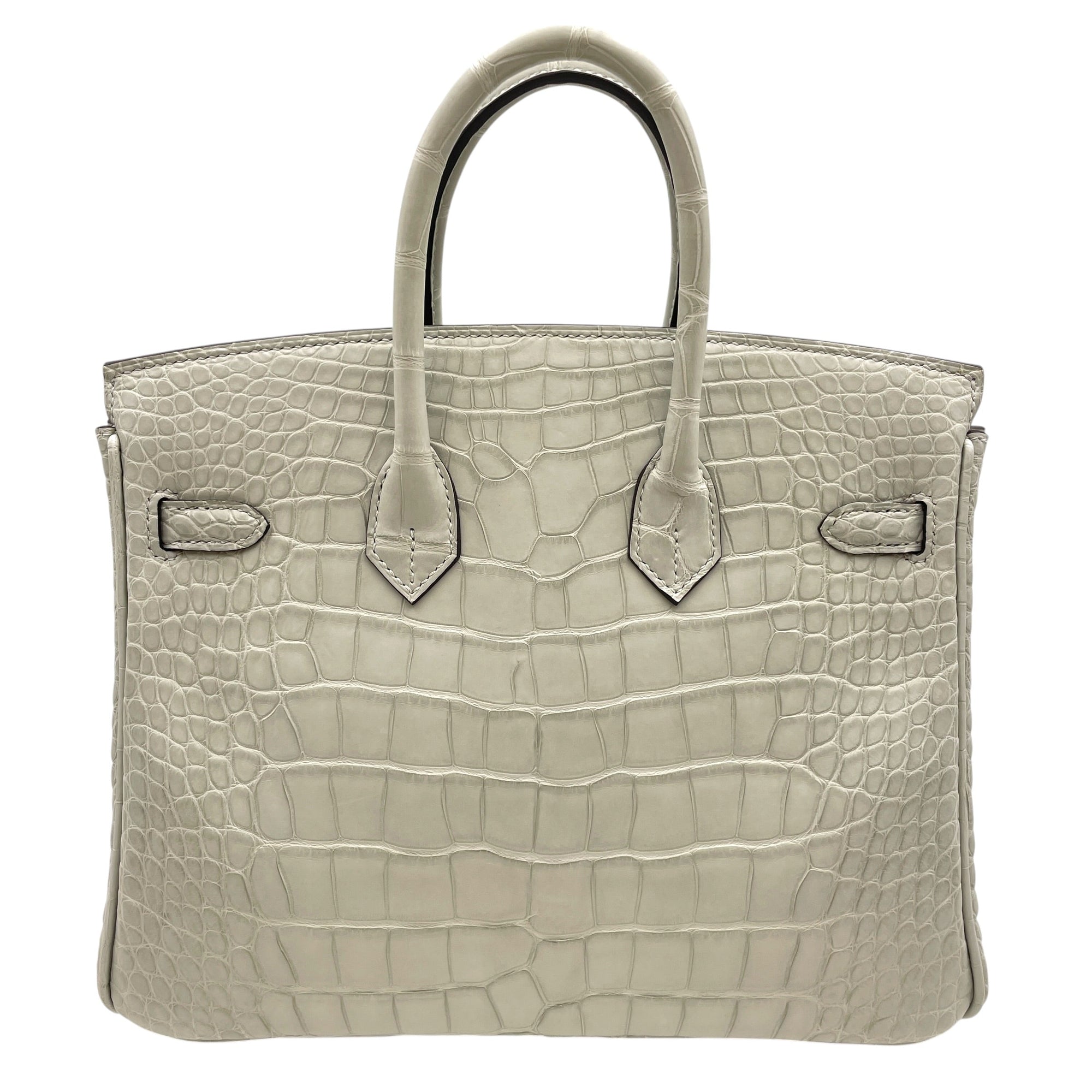 Birkin 25 Gris Perle in Matte Alligator Gold hardware CL2603-20452 2