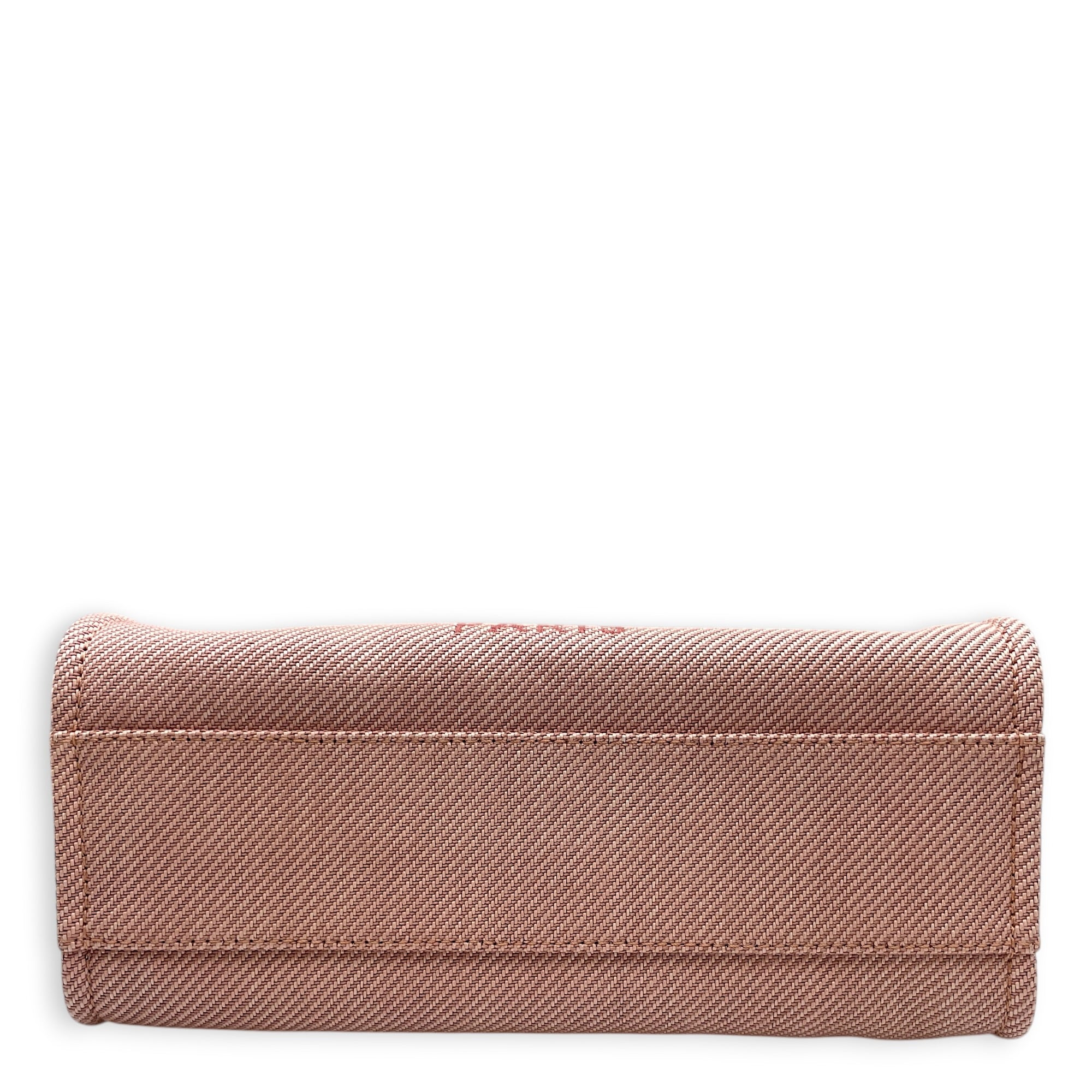 Deauville Tote 34 cm Small Pink Shoulder Bag in Canvas Gold hardware