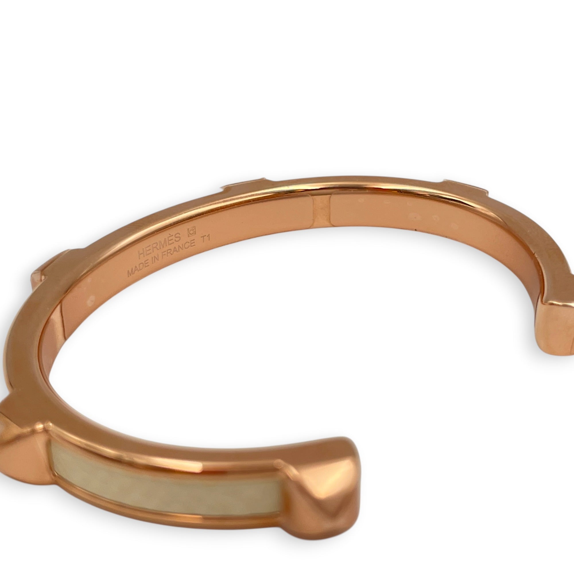 Athena T1 Craie Bracelet in Epsom Rose Gold hardware CL2603-20467 3