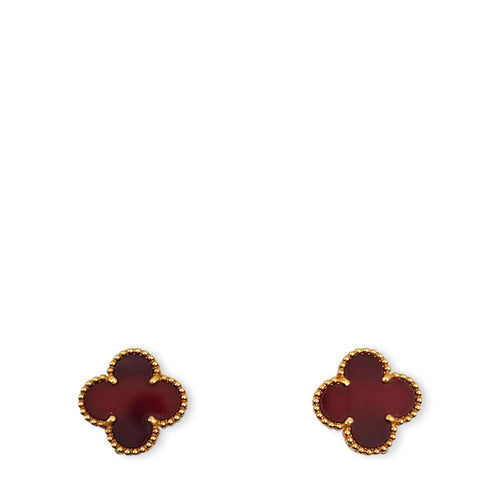Vintage Alhambra Earrings in Carnelian, Gold Hardware CL2603-20483 1