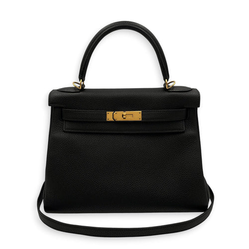 Kelly 28 Black in Togo Gold hardware CL2603-20493 12
