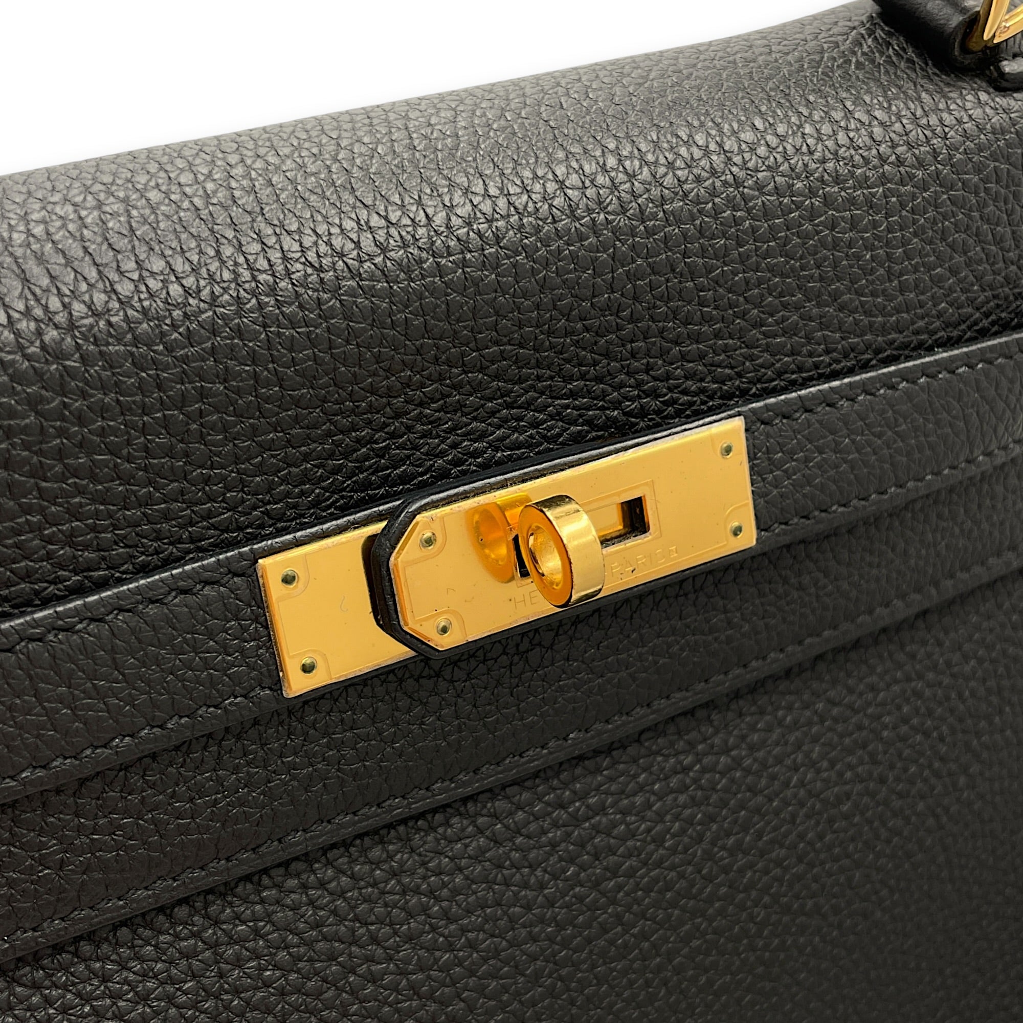 Kelly 28 Black in Togo Gold hardware CL2603-20493 7
