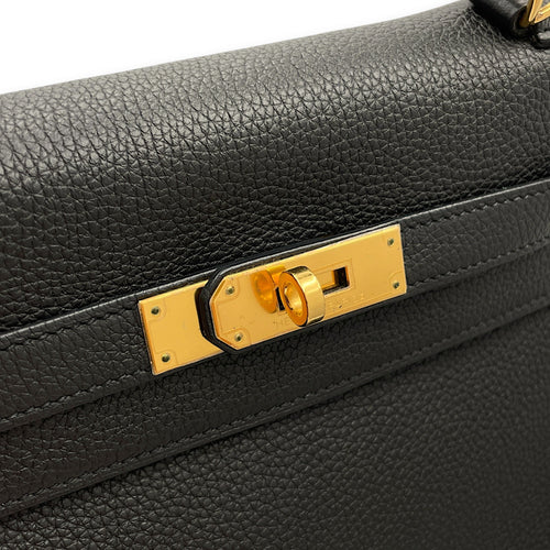 Kelly 28 Black in Togo Gold hardware CL2603-20493 7