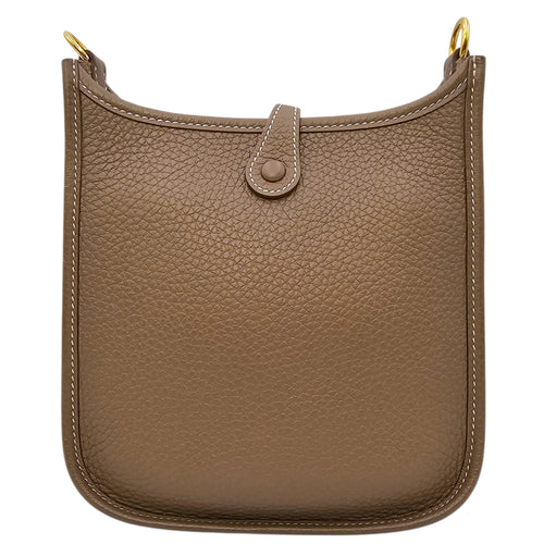 Evelyne Mini Etoupe in Clemence Gold hardware