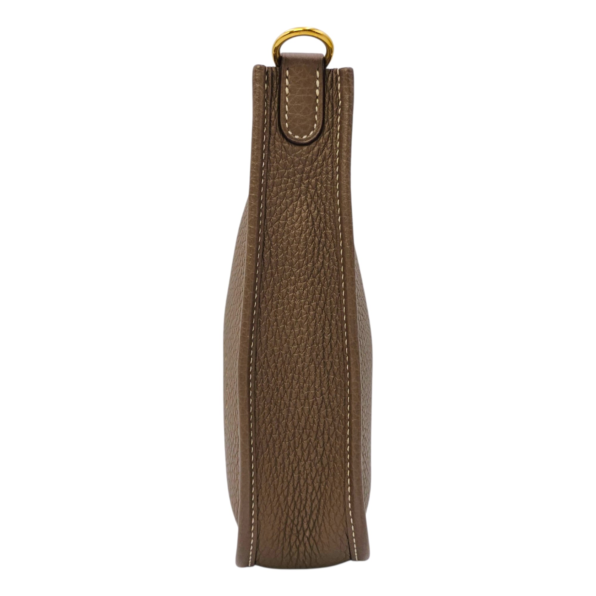 Evelyne Mini Etoupe in Clemence Gold hardware