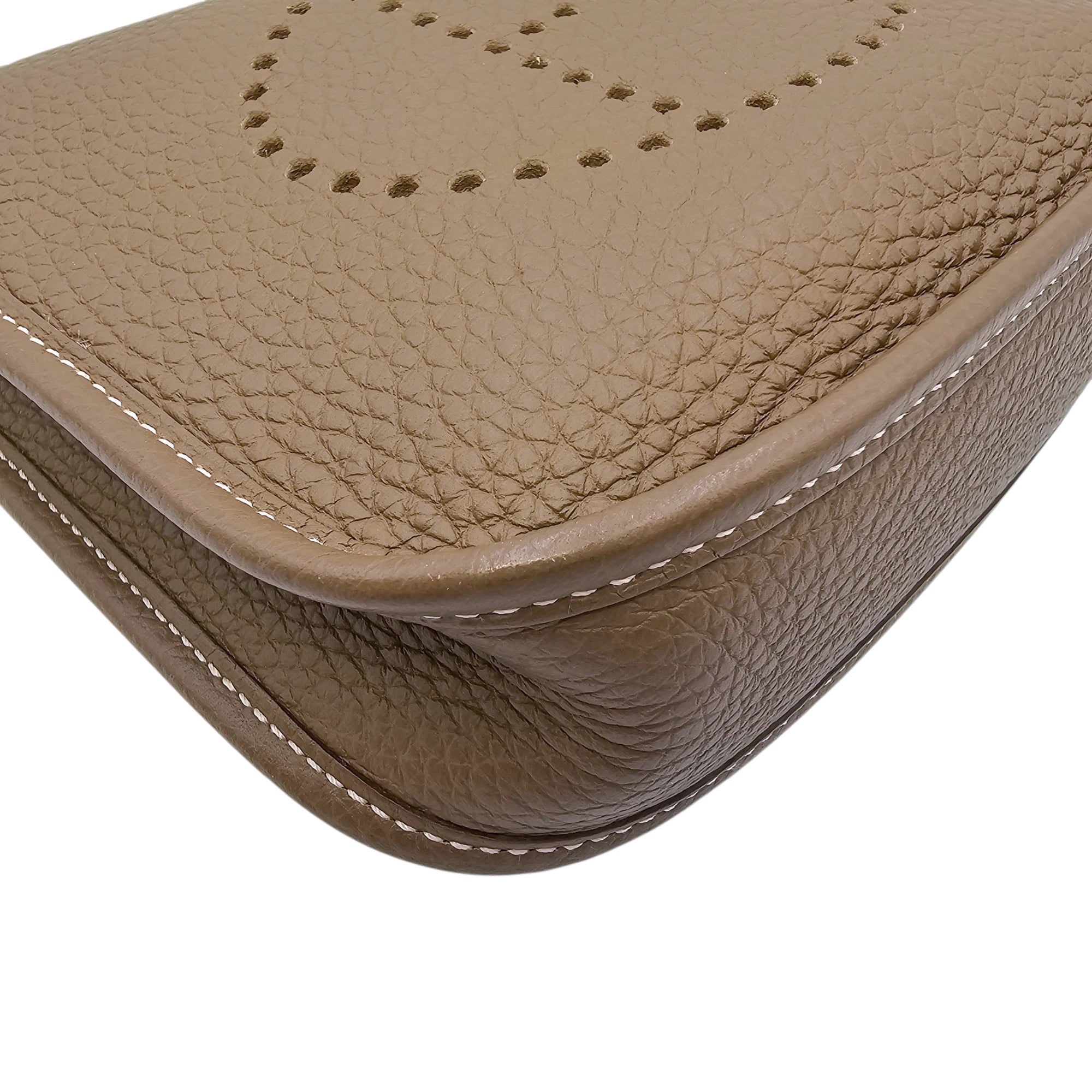 Evelyne Mini Etoupe in Clemence Gold hardware