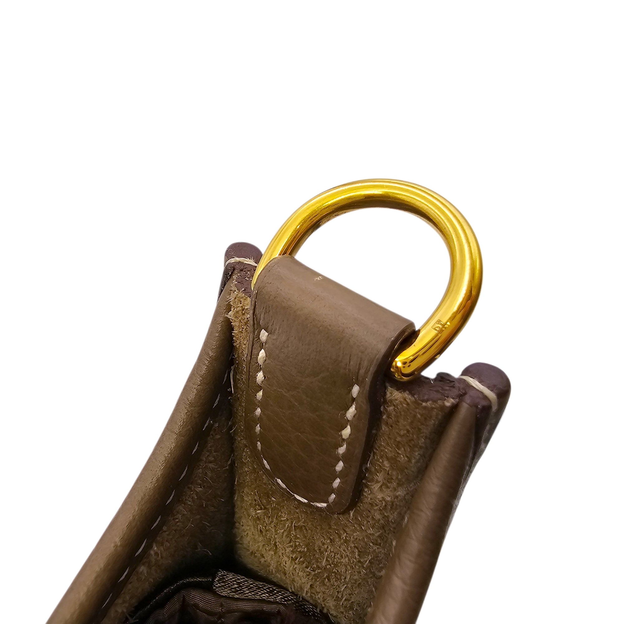 Evelyne Mini Etoupe in Clemence Gold hardware