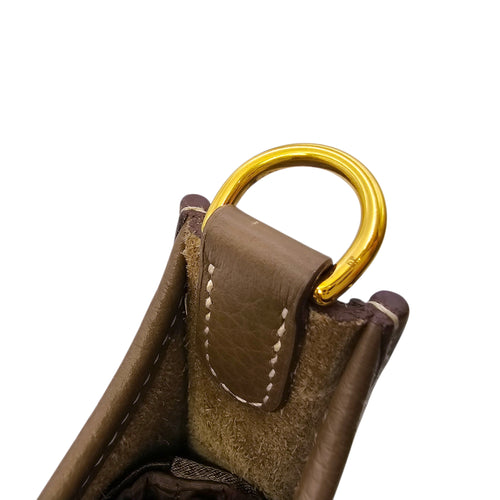 Evelyne Mini Etoupe in Clemence Gold hardware