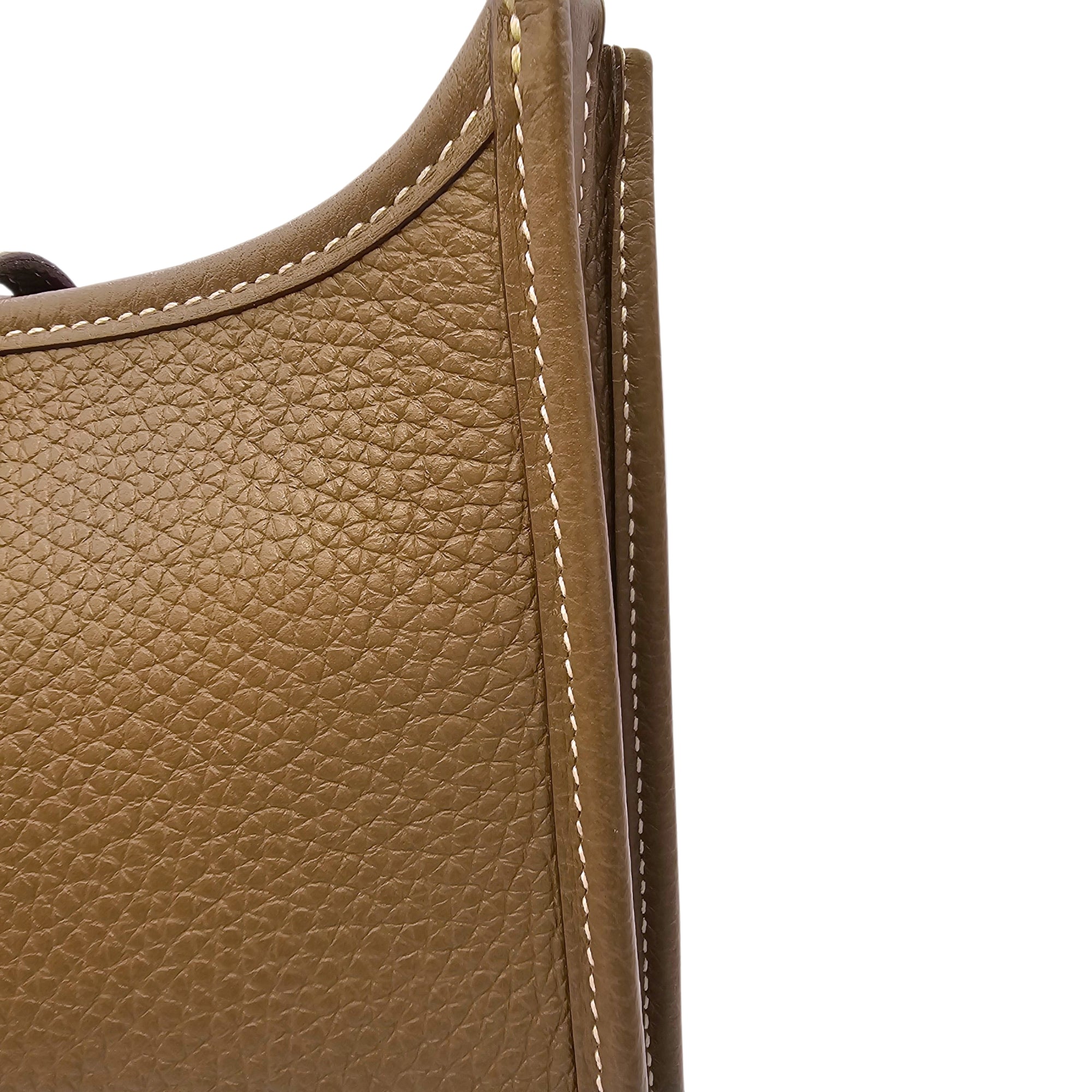 Evelyne Mini Etoupe in Clemence Gold hardware