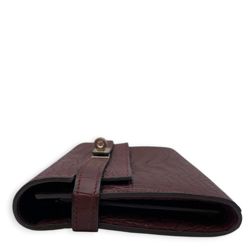 Kelly Wallet Bordeaux Wallet in Matte Alligator Palladium hardware