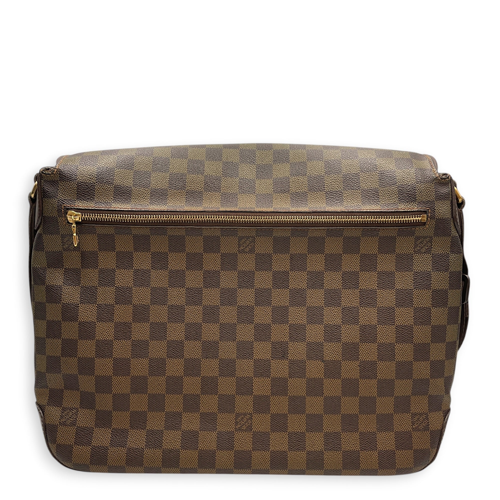 Damier Ebene Spencer Messenger 36 Brown Shoulder Bag Gold hardware