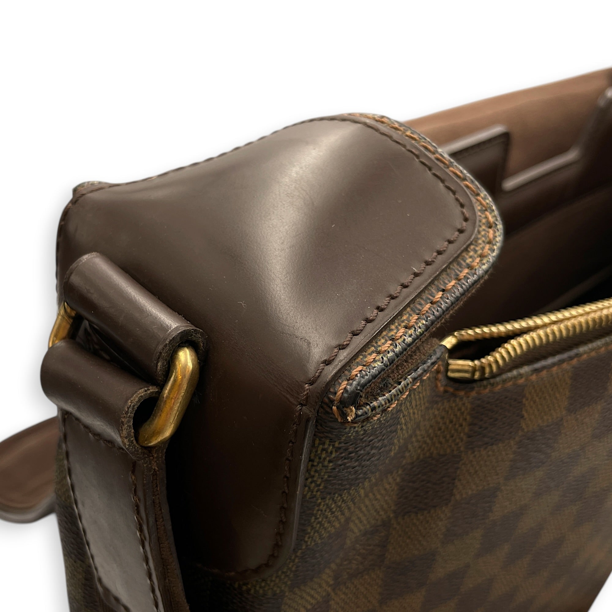 Damier Ebene Spencer Messenger 36 Brown Shoulder Bag Gold hardware
