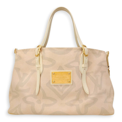 Tahitienne Cabas GM Pink Shoulder Bag in Canvas Gold hardware CL2603-20507 1