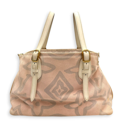 Tahitienne Cabas GM Pink Shoulder Bag in Canvas Gold hardware CL2603-20507 3